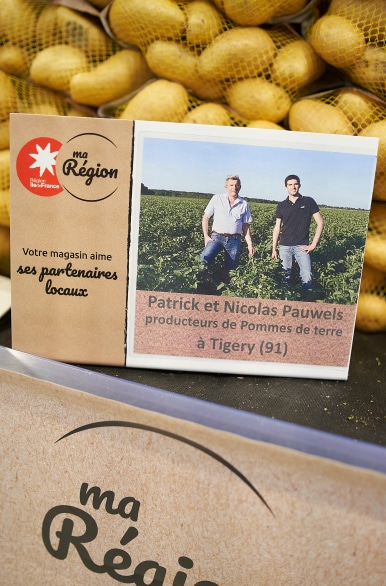 Affiche emballage pomme de terre "Patrick et Nicolas Pauwels producteurs de pommes de terre"