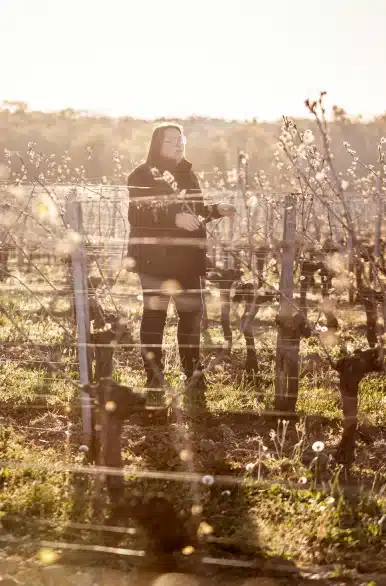 Viticultrice dans son vignoble Blaye Côtes de Bordeaux, en cours de conversion vers l'agriculture biologique, Campugnan.