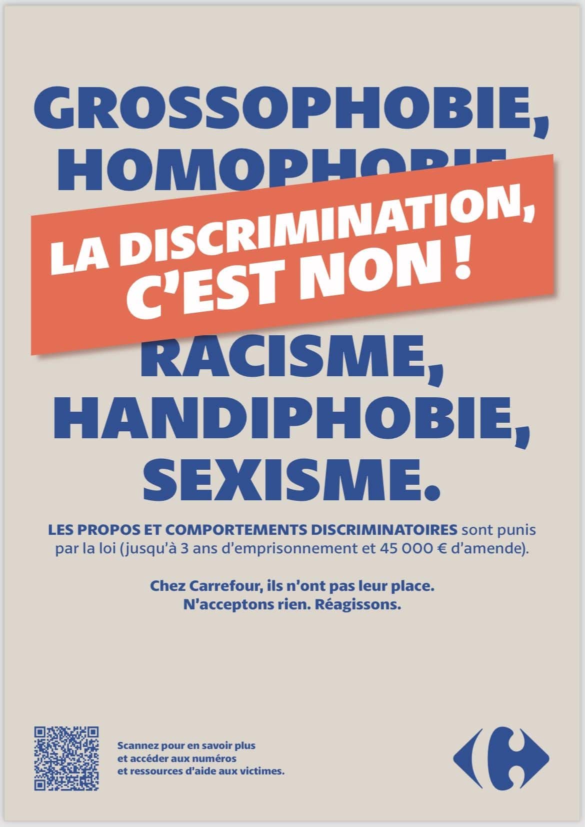 Affiche de la campagne pour dire Non à la discrimination sous toutes ses formes