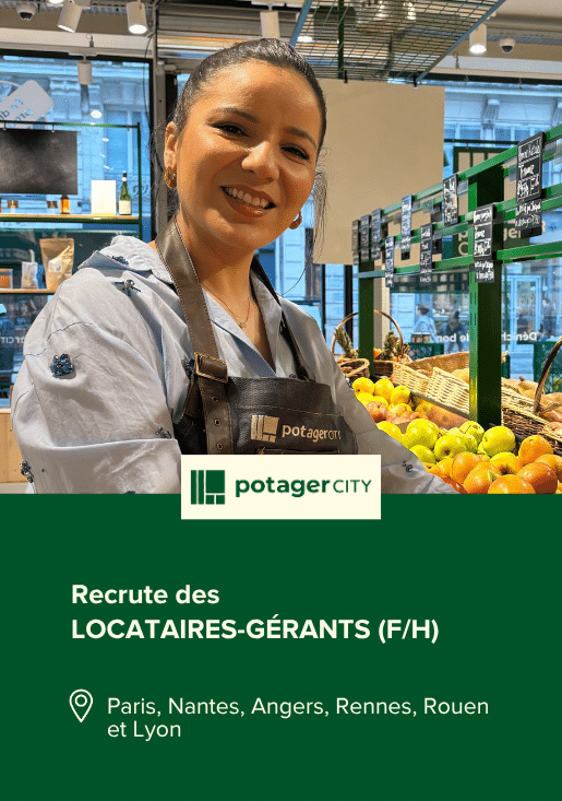 Potager City recrute des locataires-gérants à Paris, Nantes, Angers, Rennes, Rouen et Lyon